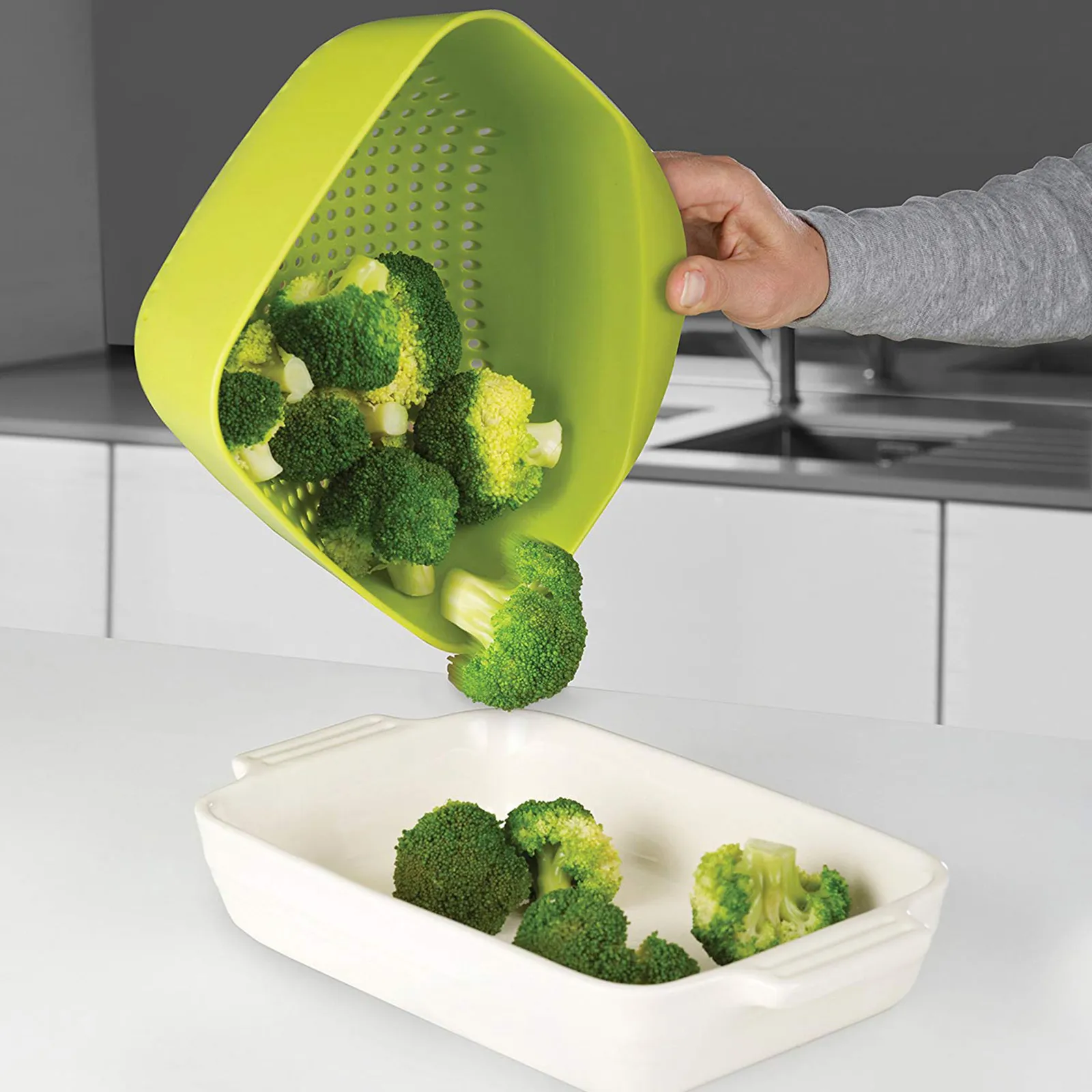 Joseph Joseph 40092 Square Colander - Sieb Weiß – Bild 4