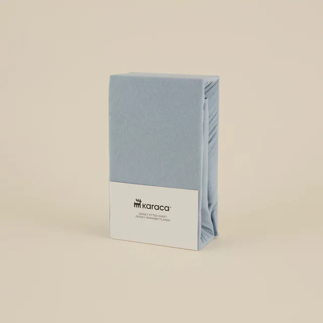 Karaca Home Jersey Spannbettlaken, 120x200+30cm, Blau – Bild 2