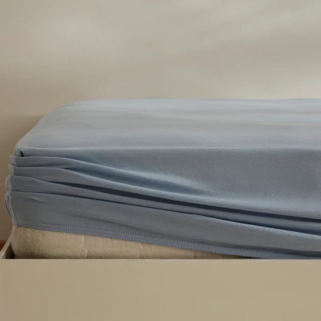 Karaca Home Jersey Spannbettlaken, 120x200+30cm, Blau