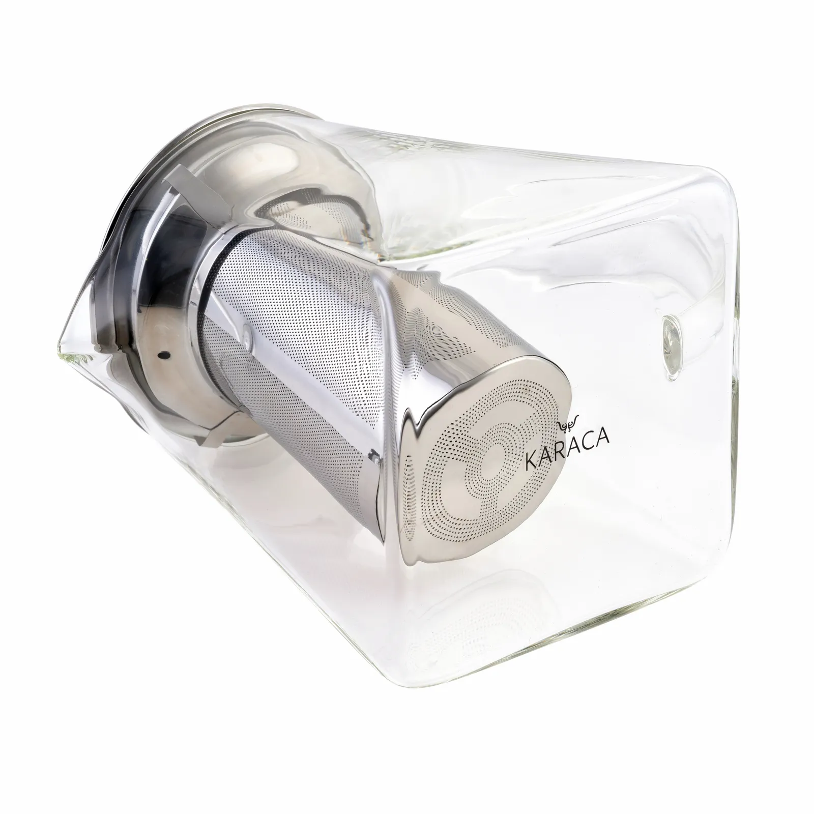 Karaca Borosilikat Glas Edelstahl-Teekanne Rechteckig 800 ml – Bild 4