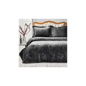 Karaca Home Madelin Anthrazit Embos Bettdecken Set Doppel