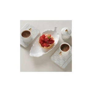 Karaca Queen Kaffeeservice mit Servierschale für Turkish Delight Weiß für 2 Personen