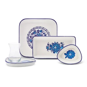 Karaca Fresia für 6 Personen Frühstücksset und Servierschalen, 24 Teilig