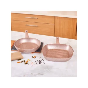 Karaca Biogranit Rosegold Bratpfanne +Grill Set