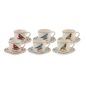 Karaca Vogel Kaffeetassen-Set für 6 Personen 80 ml
