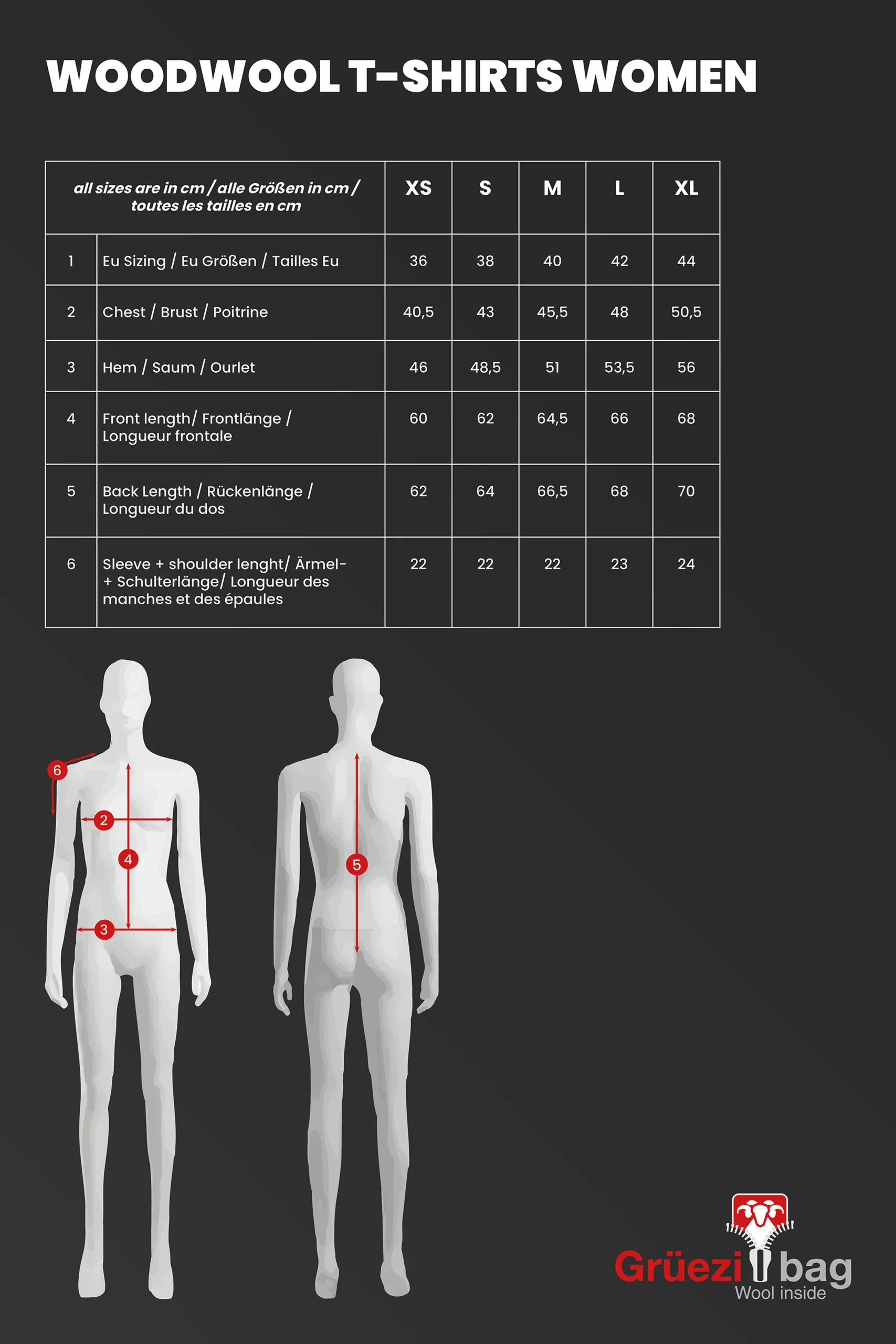 Grüezibag WoodWool T-Shirt Lady Janeway Slate Grey – Bild 2