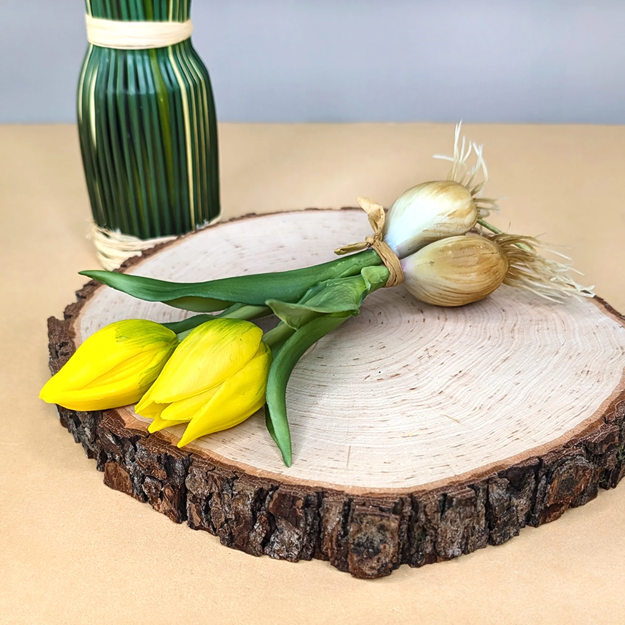 Seidenblumen Tulpen mit Zwiebeln | Hochwertige Kunstblumen in 2 Farben | 18 cm – Bild 4