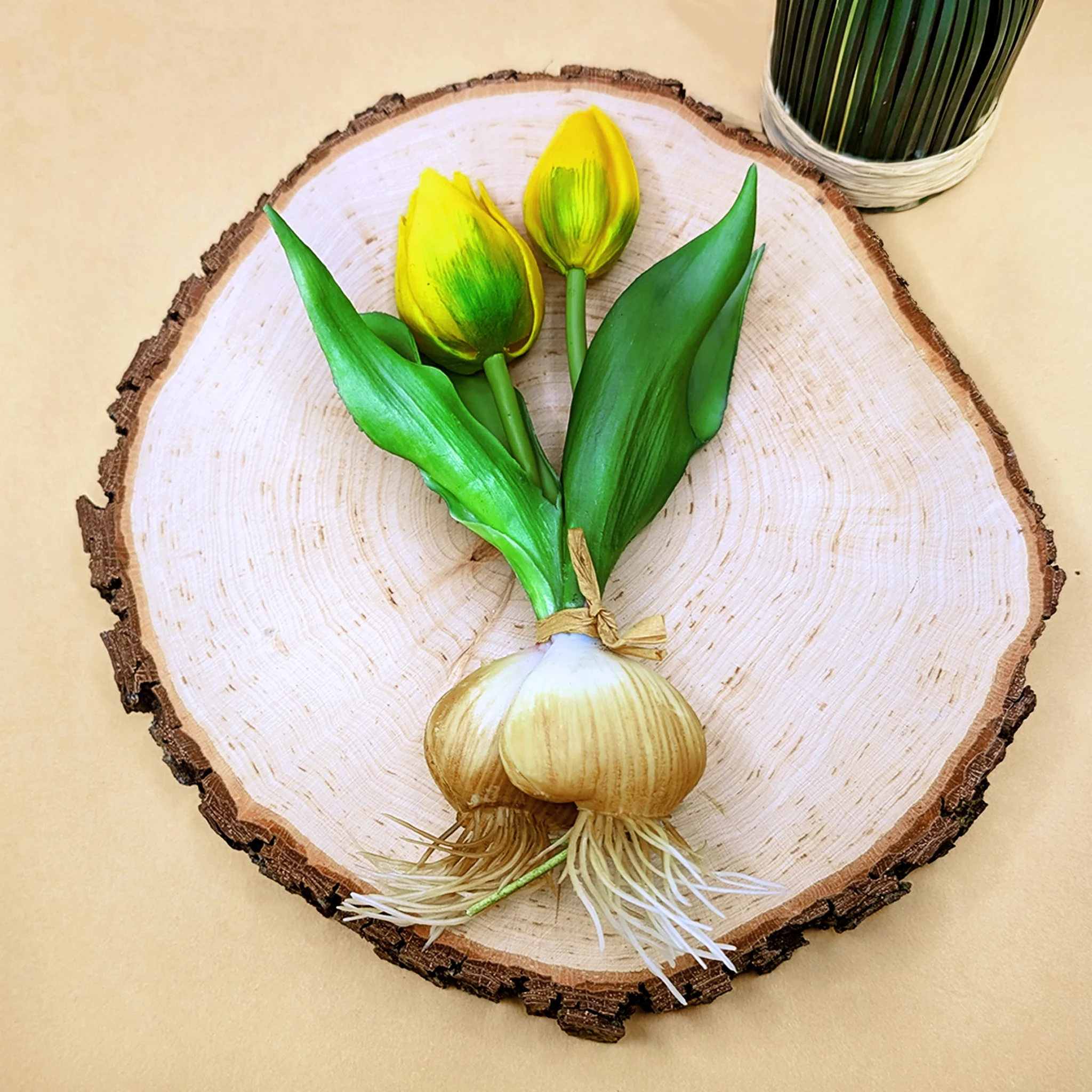 Seidenblumen Tulpen mit Zwiebeln | Hochwertige Kunstblumen in 2 Farben | 18 cm – Bild 8