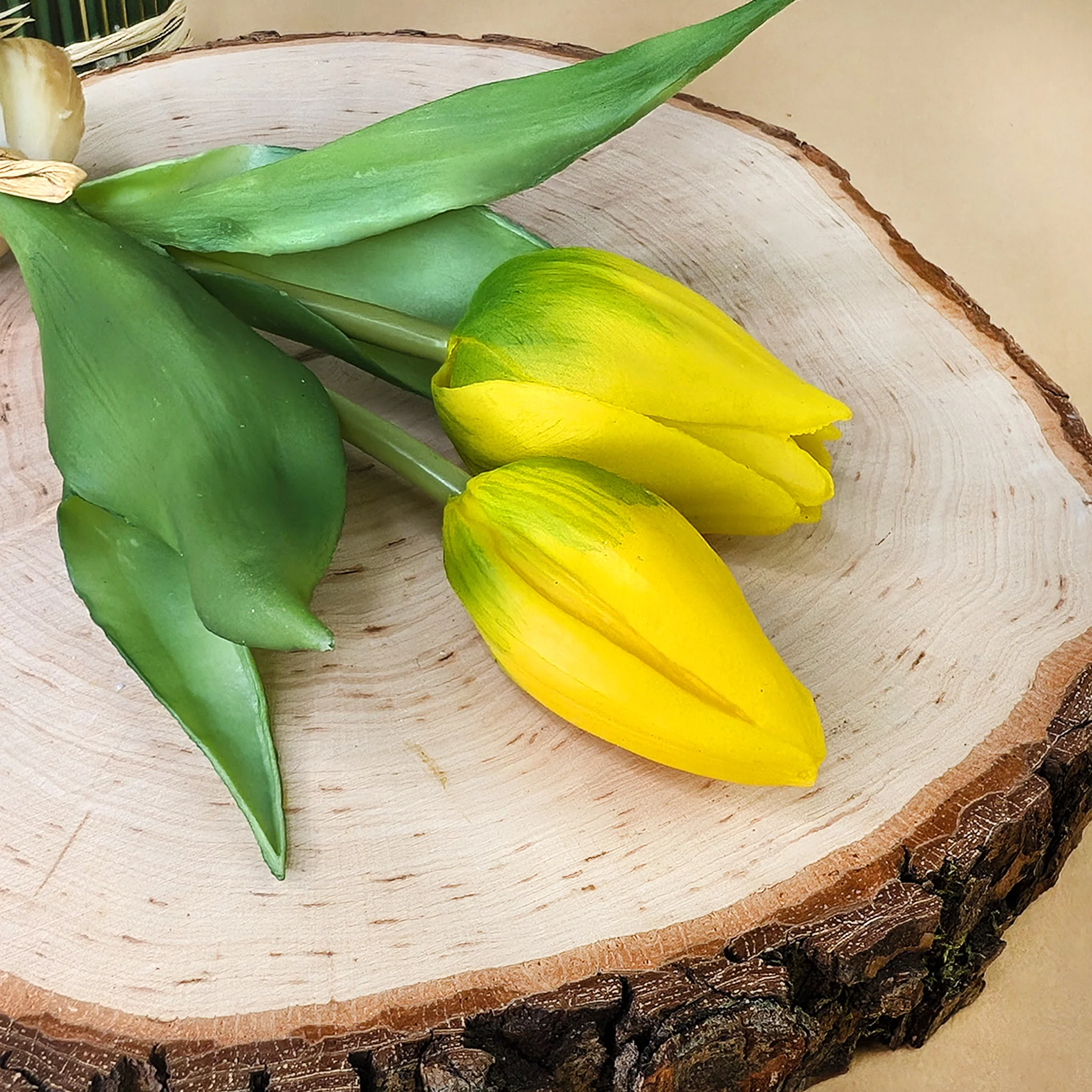 Seidenblumen Tulpen mit Zwiebeln | Hochwertige Kunstblumen in 2 Farben | 18 cm – Bild 6