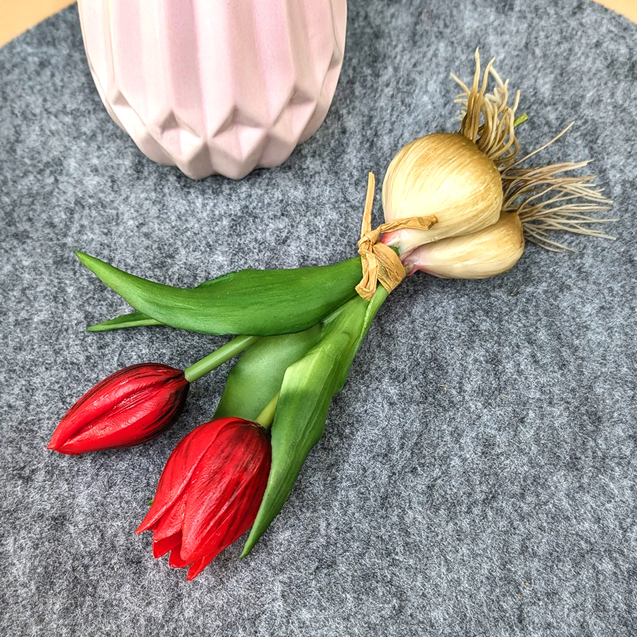 Seidenblumen Tulpen mit Zwiebeln | Hochwertige Kunstblumen in 2 Farben | 18 cm – Bild 7