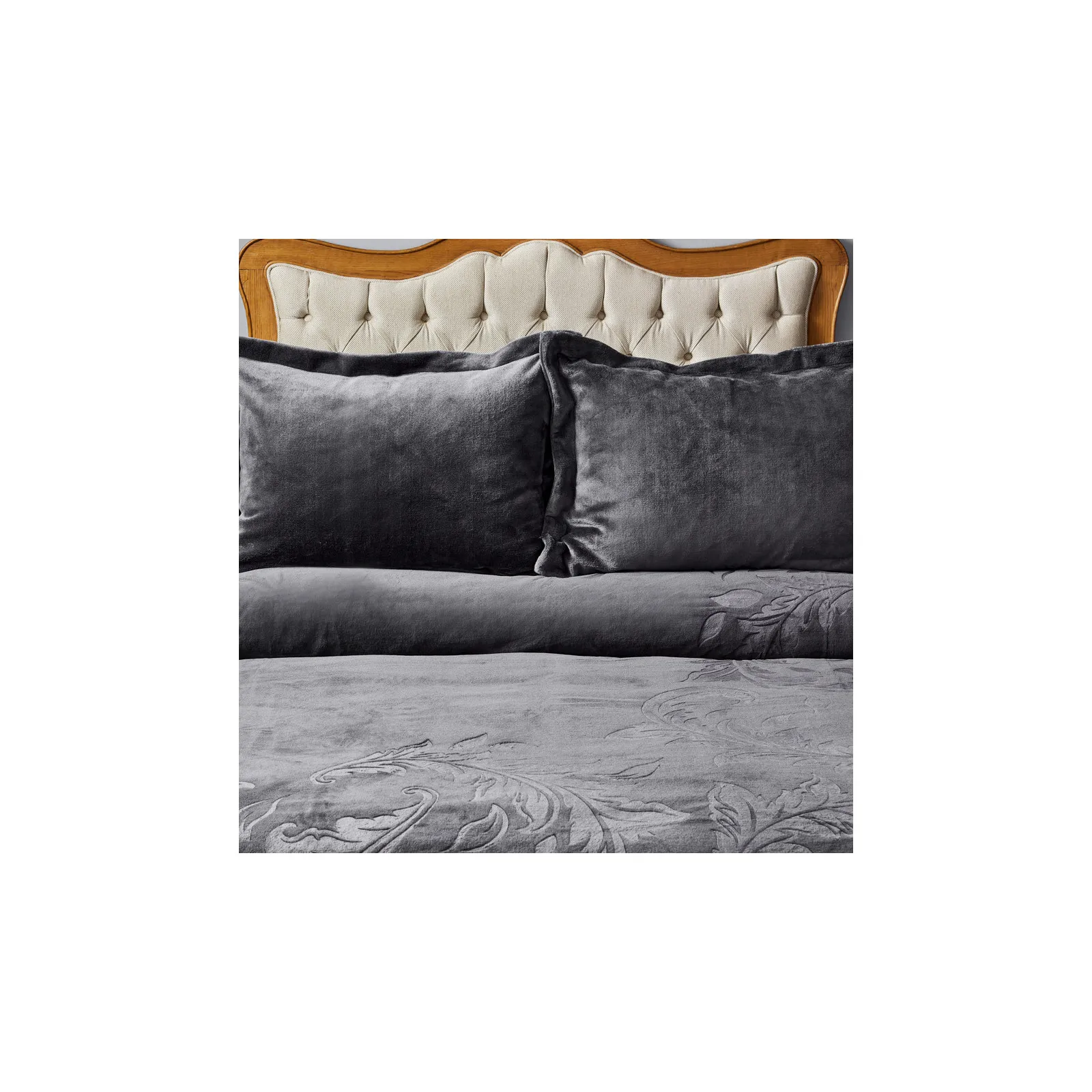 Karaca Home Madelin Anthrazit Embos Bettdecken Set Doppel – Bild 2