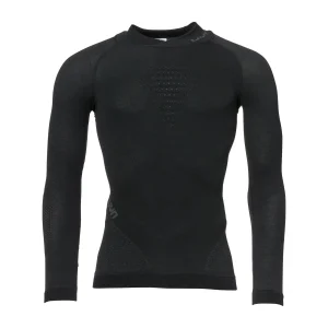 Longsleeve Rollkragen Fusyon Merino Männer schwarz anthrazit