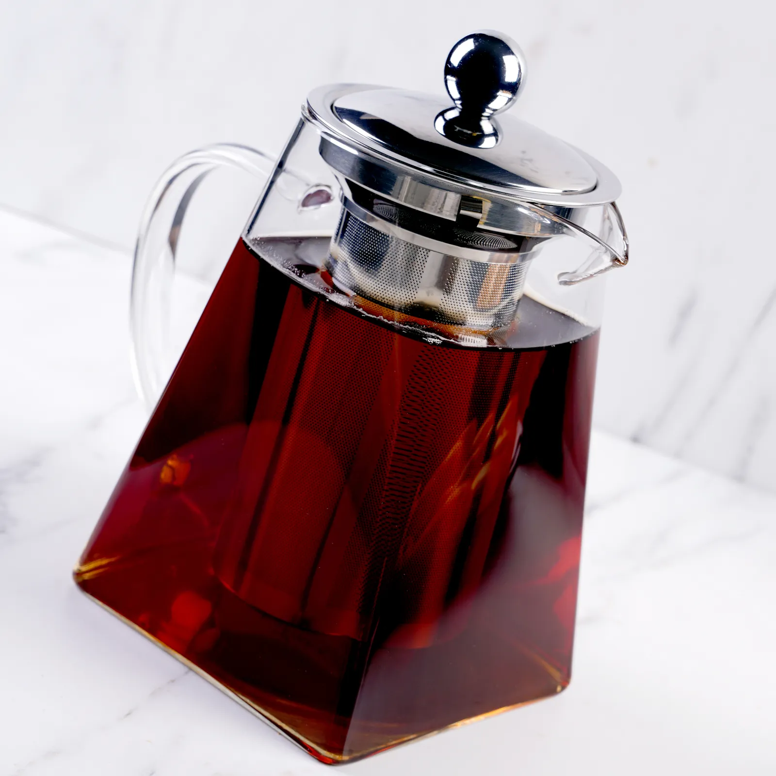 Karaca Borosilikat Glas Edelstahl-Teekanne Rechteckig 800 ml – Bild 7