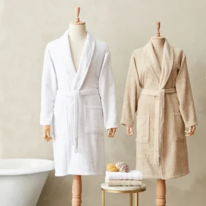 Karaca Home Carli 4-teiliges Bademantel/Bade-/Kopftuch Familien-Badset Offwhite Beige