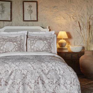 Karaca Home Harmonie 100% baumwolle doppelbett bettwäscheset beige