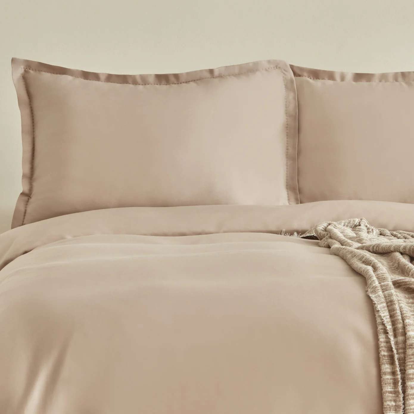 Karaca Home Weena doppelbett krep bettbezug jacquard steppdecken-set beige