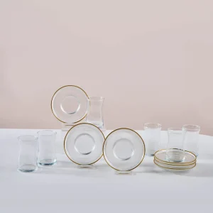 Karaca Juliet Gold Rand 6-Personen-Tee-Set