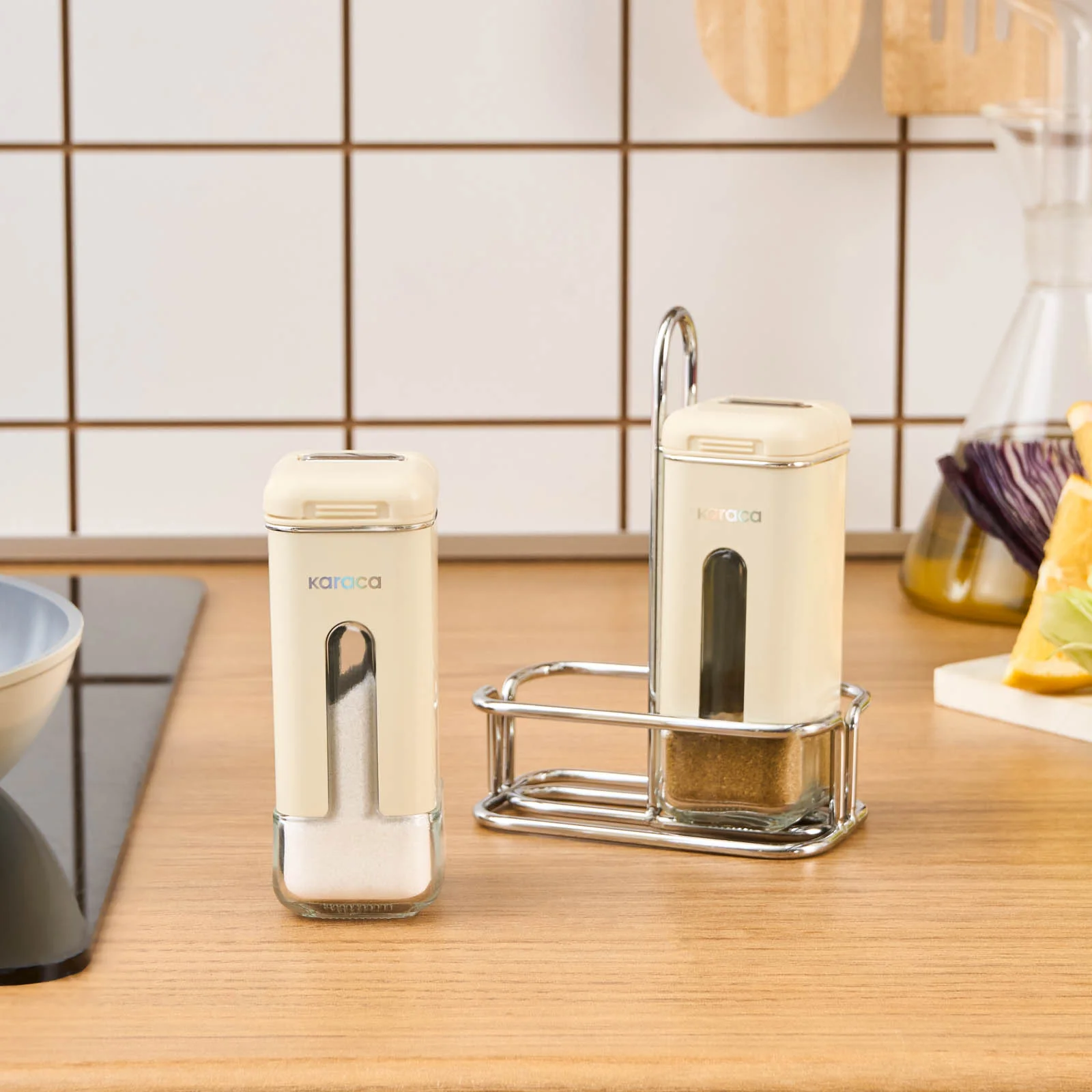 Karaca Luminous, 3-teiliger Salz- und Pfefferstreuer, Creme – Bild 2