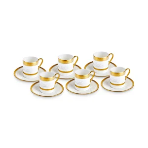 Karaca Royal Bone Charlotte Kaffeetassenset für 6 Personen, 90 ml