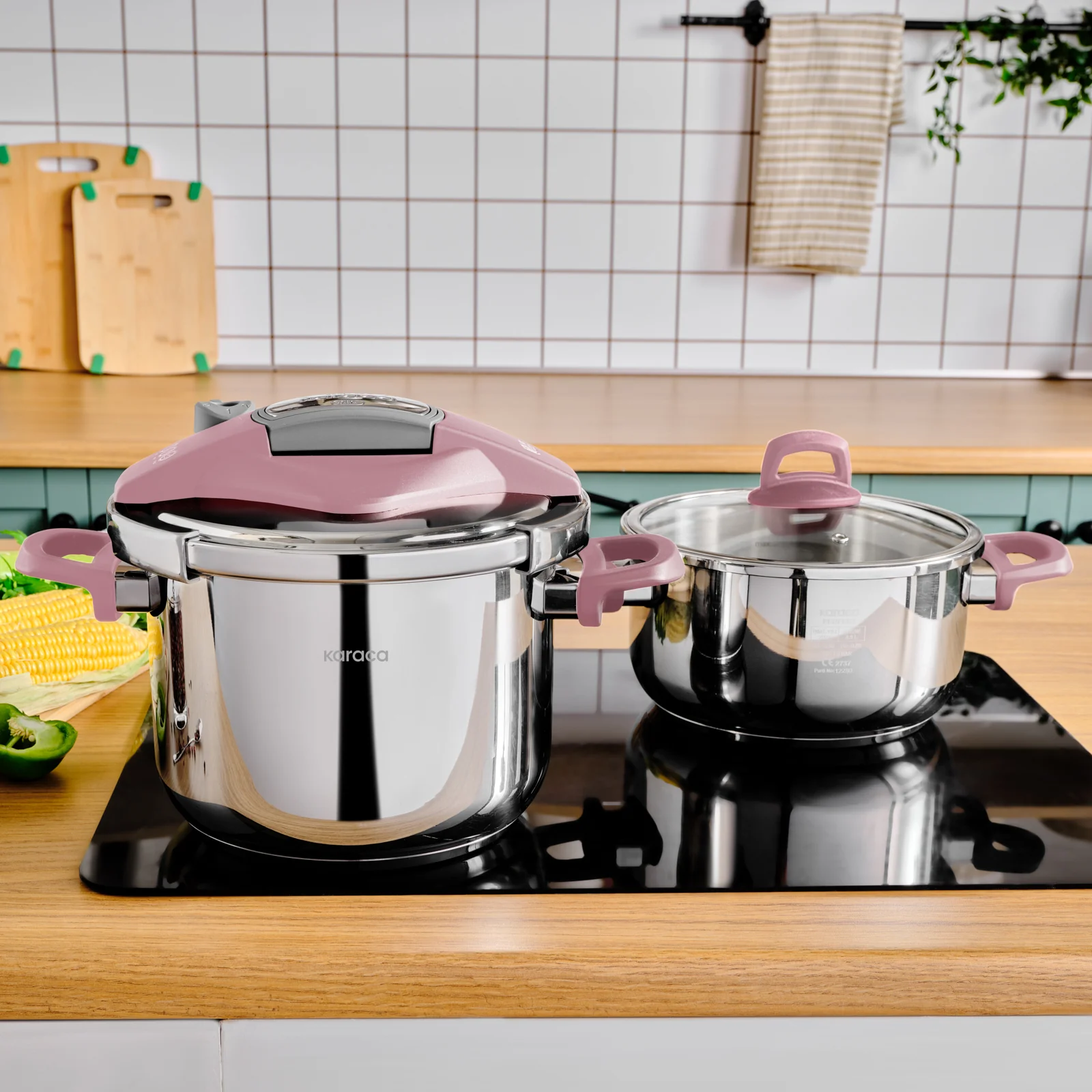Karaca Perfect Pink 4+6 Liter Schnellkochtopf-Set – Bild 2