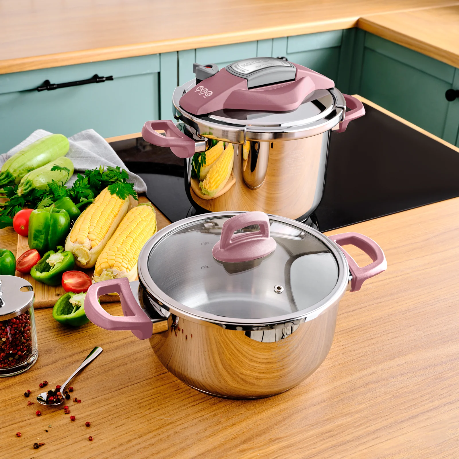 Karaca Perfect Pink 4+6 Liter Schnellkochtopf-Set – Bild 8