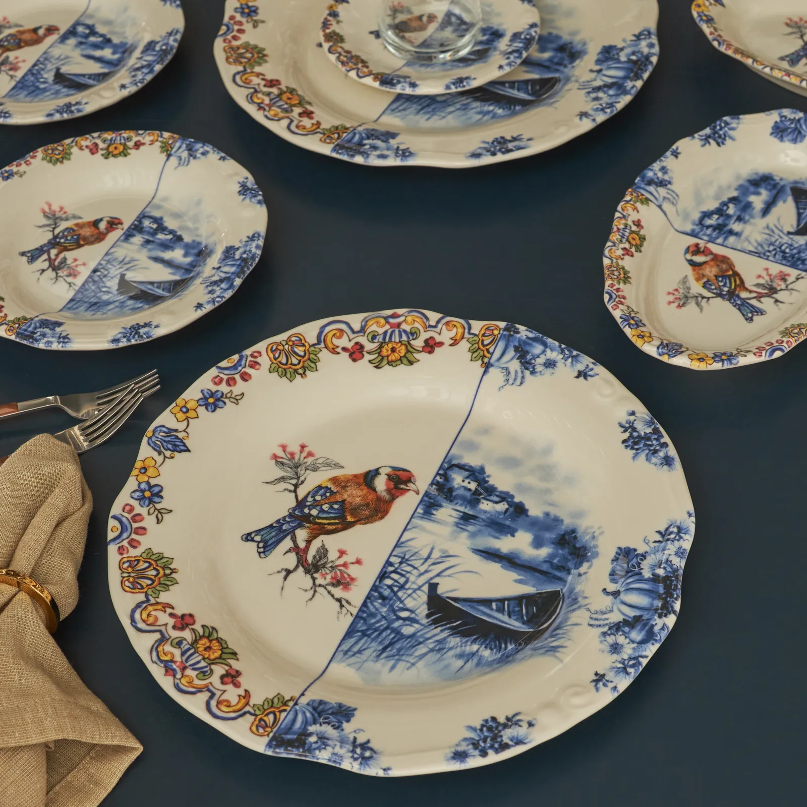 Karaca Leland Birdy 26-teiliges Frühstücksset und Servierschalen für 6 Personen – Bild 3