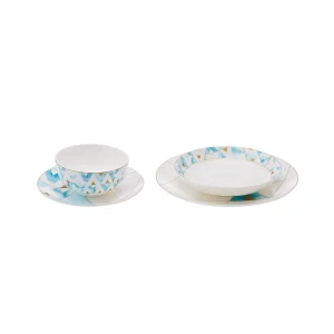 Karaca Aqua 24-teiliges Porzellan-Geschirrset für 6 Personen