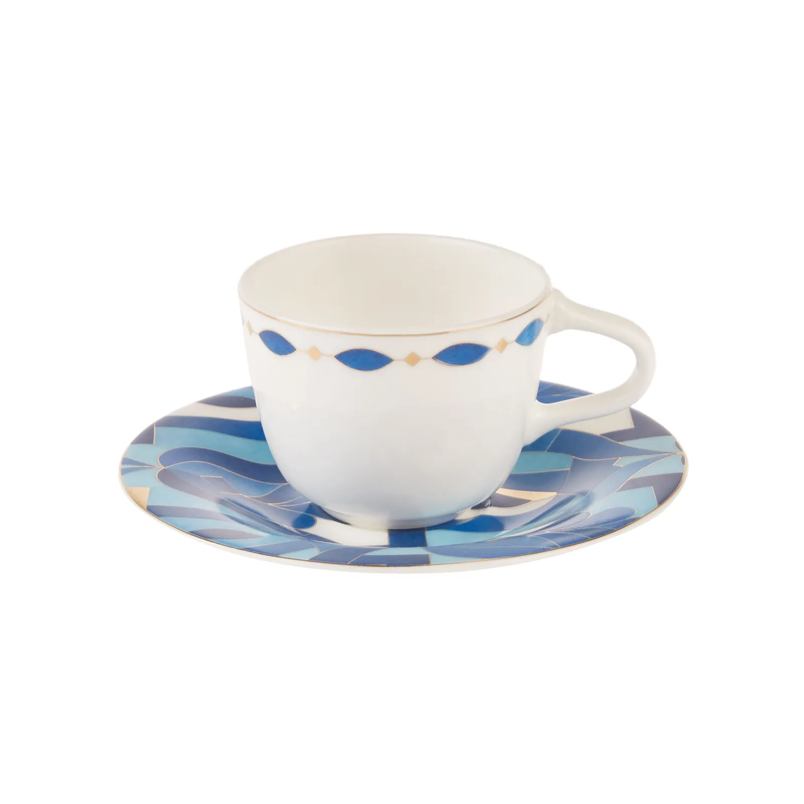 Karaca Fine Pearl Azur Kaffeetassen-Set für 6 Personen 100 ml – Bild 2