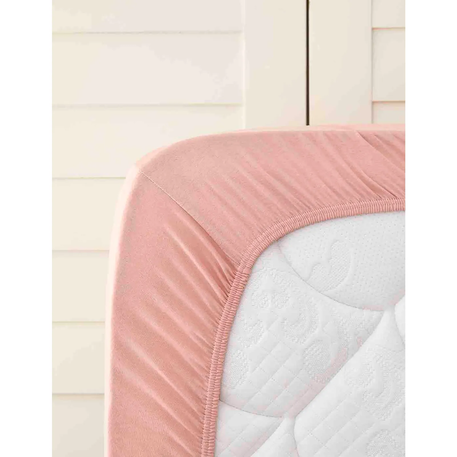 Karaca Home Lachsfarbenes Spannbettlaken aus gekämmter Baumwolle mit Gummizug – Bild 2