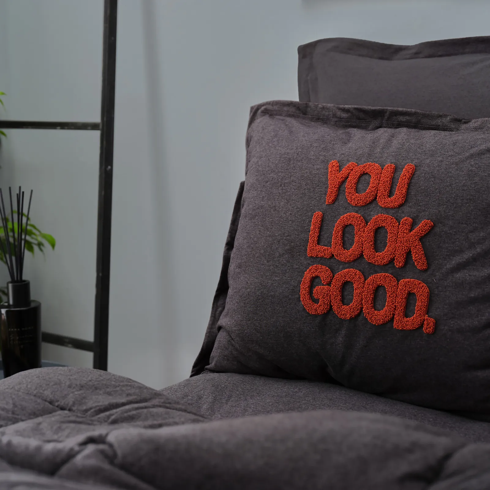 Karaca Home Motto Cotton Comfort Double Anthrazit – Bild 5