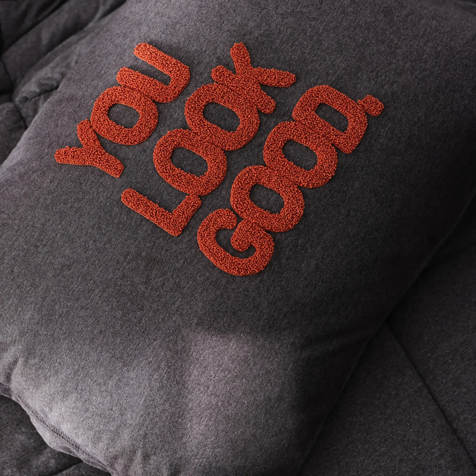 Karaca Home Motto Cotton Comfort Double Anthrazit – Bild 6