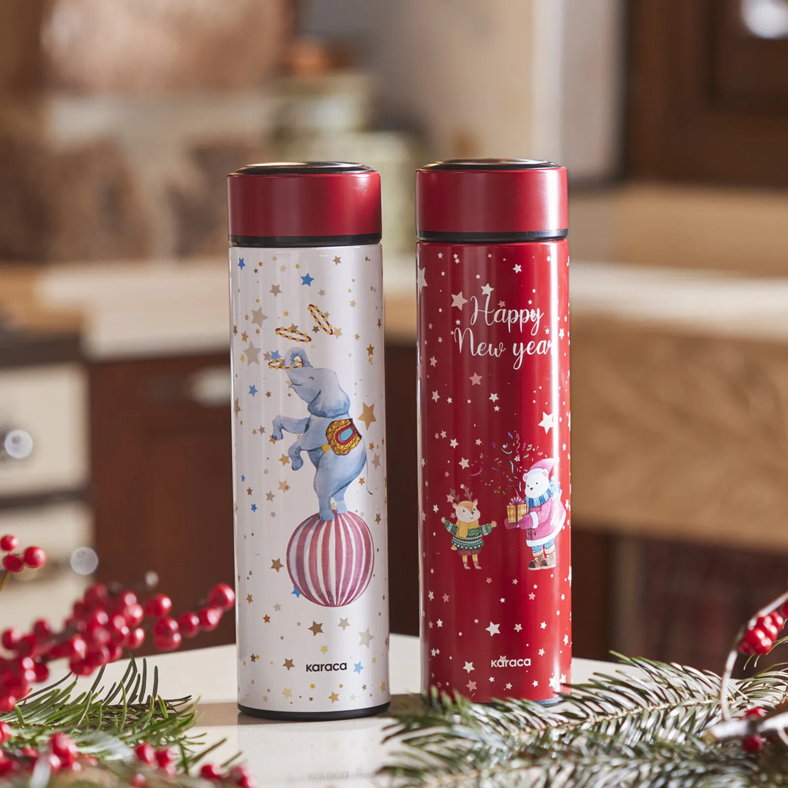 Karaca Neujahr Eisbär Thermoskanne 500 ml – Bild 2