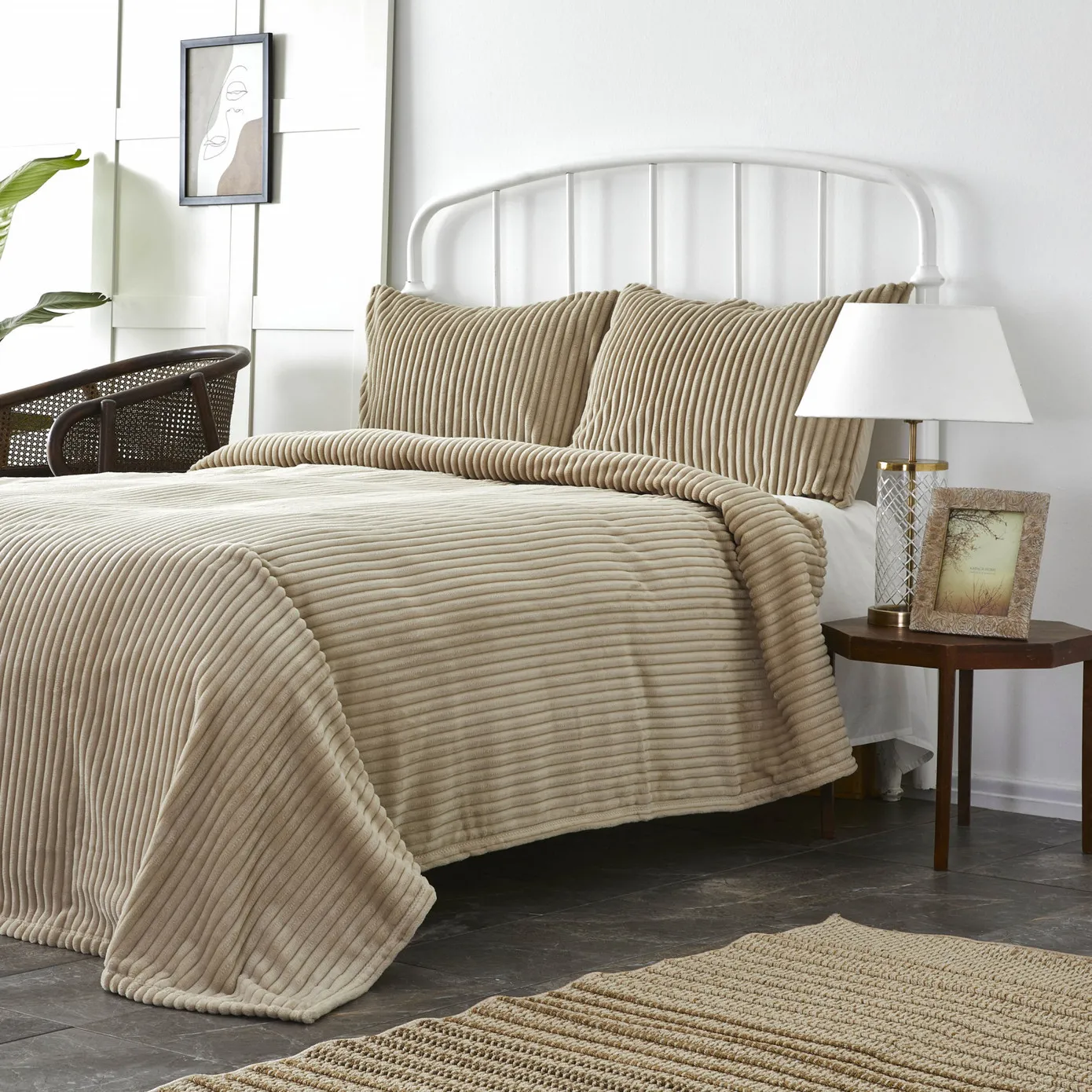 Karaca Home Joena Beige Single Soft Tagesdecke Set – Bild 7