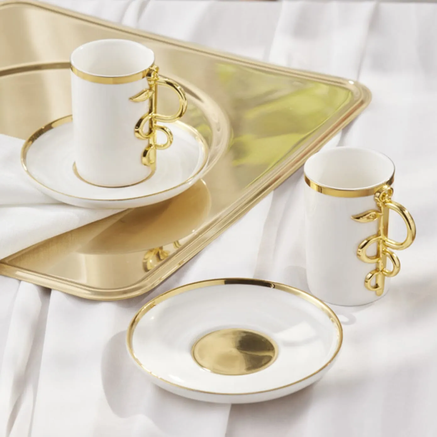 Karaca Sahmeran Weiße Kaffeetasse Set für 2 Personen 100 ml – Bild 3