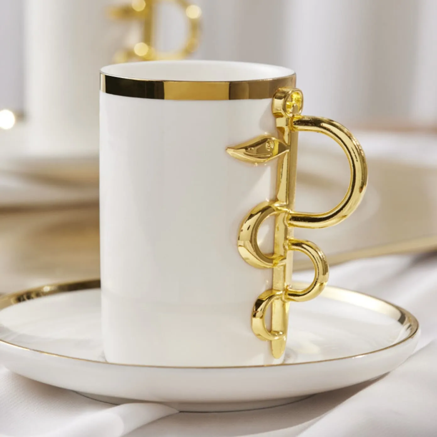 Karaca Sahmeran Weiße Kaffeetasse Set für 2 Personen 100 ml – Bild 4