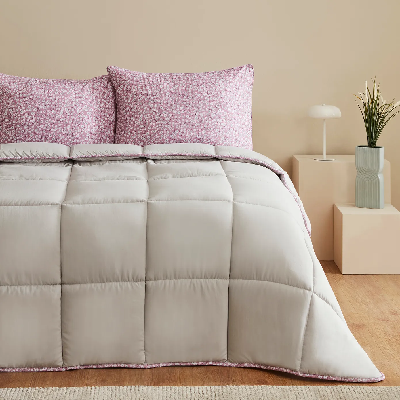 Karaca Elie Doppel Bettdecken Set, Grün, 200x200, 50x70 cm