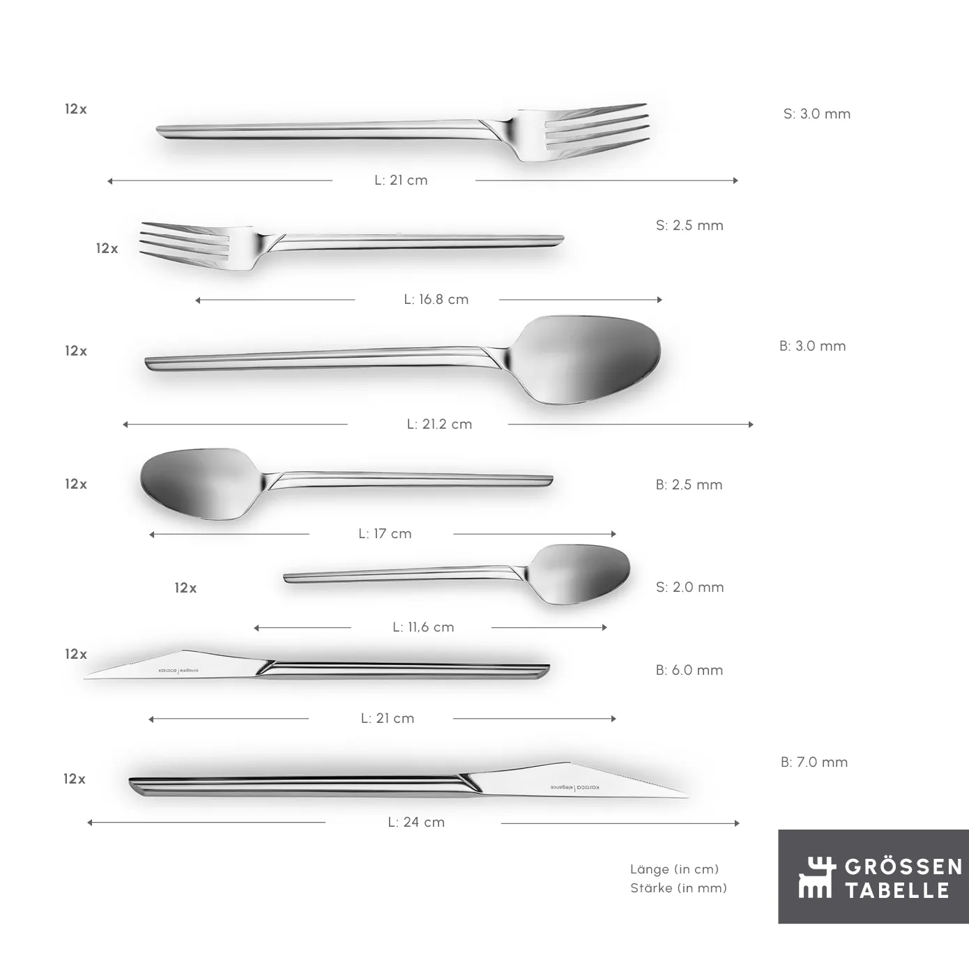 Karaca Midway Besteckset, 84 teilig, 12 Personen – Bild 2