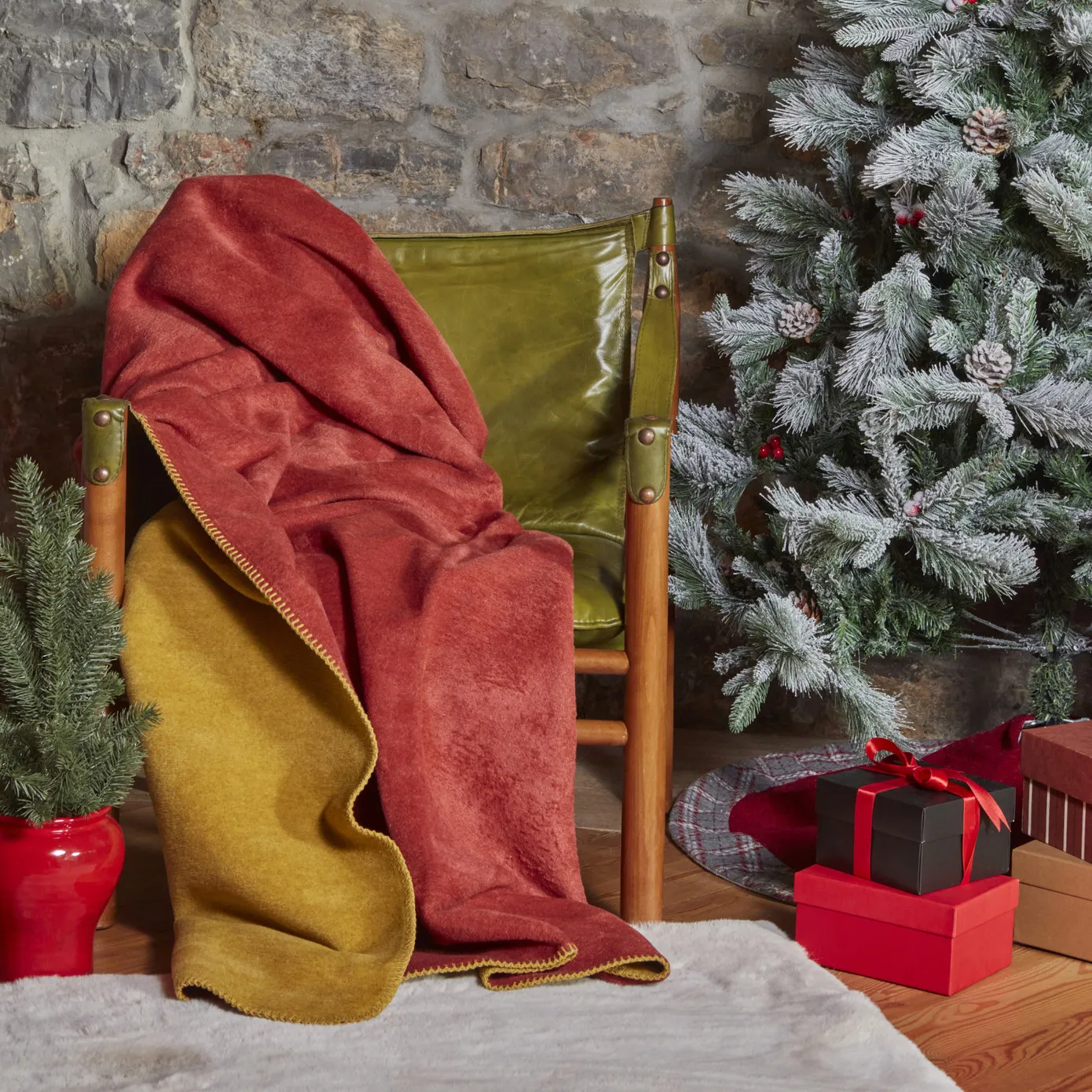 Karaca Home Saye Doppelseitige Baumwolldecke Tile-Mustard – Bild 2