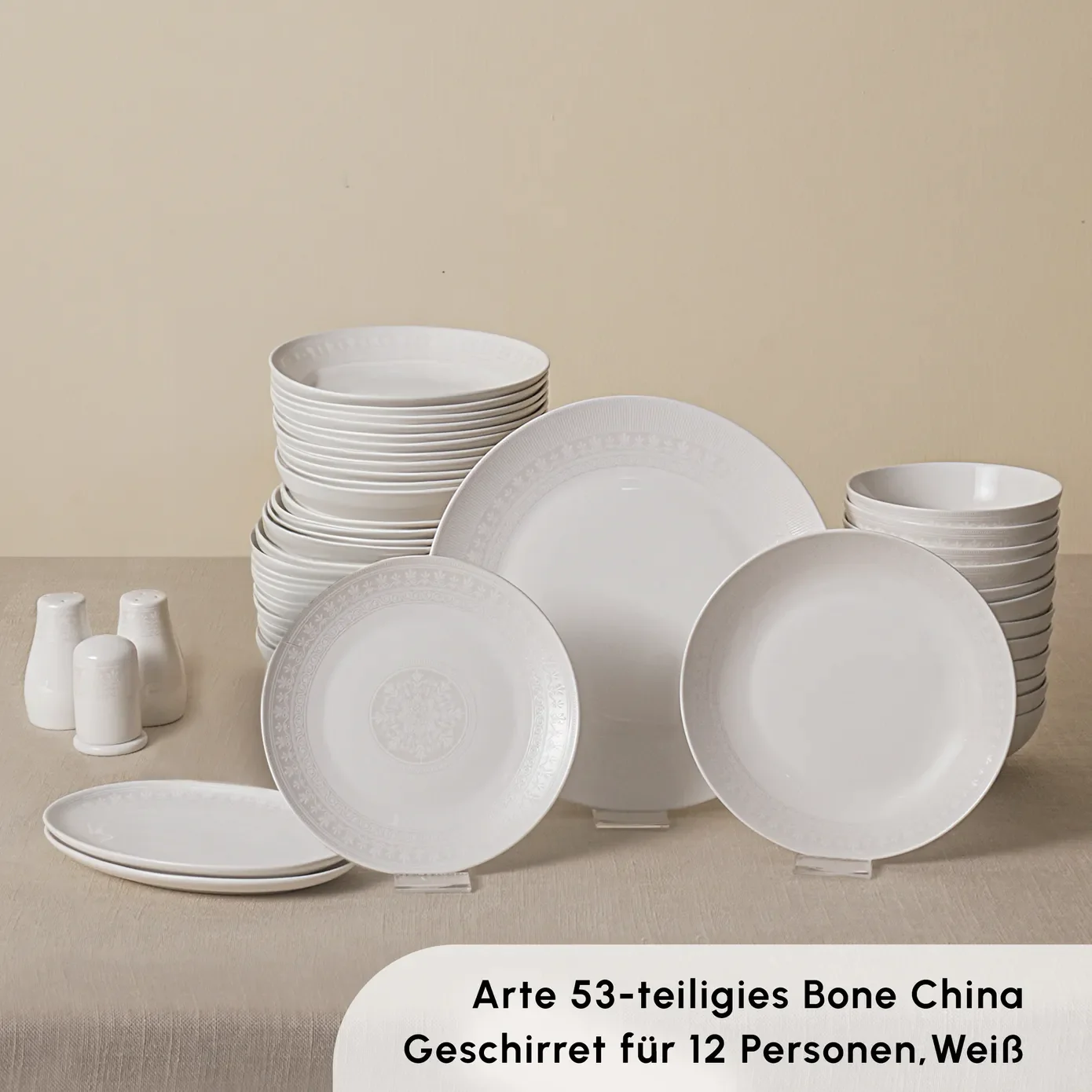 Karaca Forever Bone Arte 53-Teiliges 12-Personen Geschirrset – Bild 3