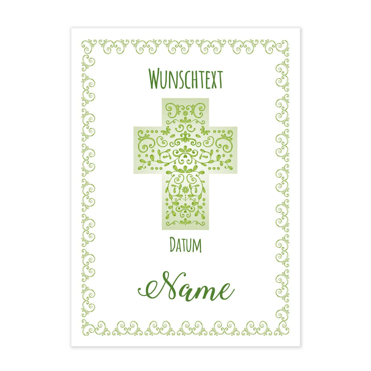 Klappkarte zur Kommunion, Konfirmation oder Taufe in drei Farben – Bild 6