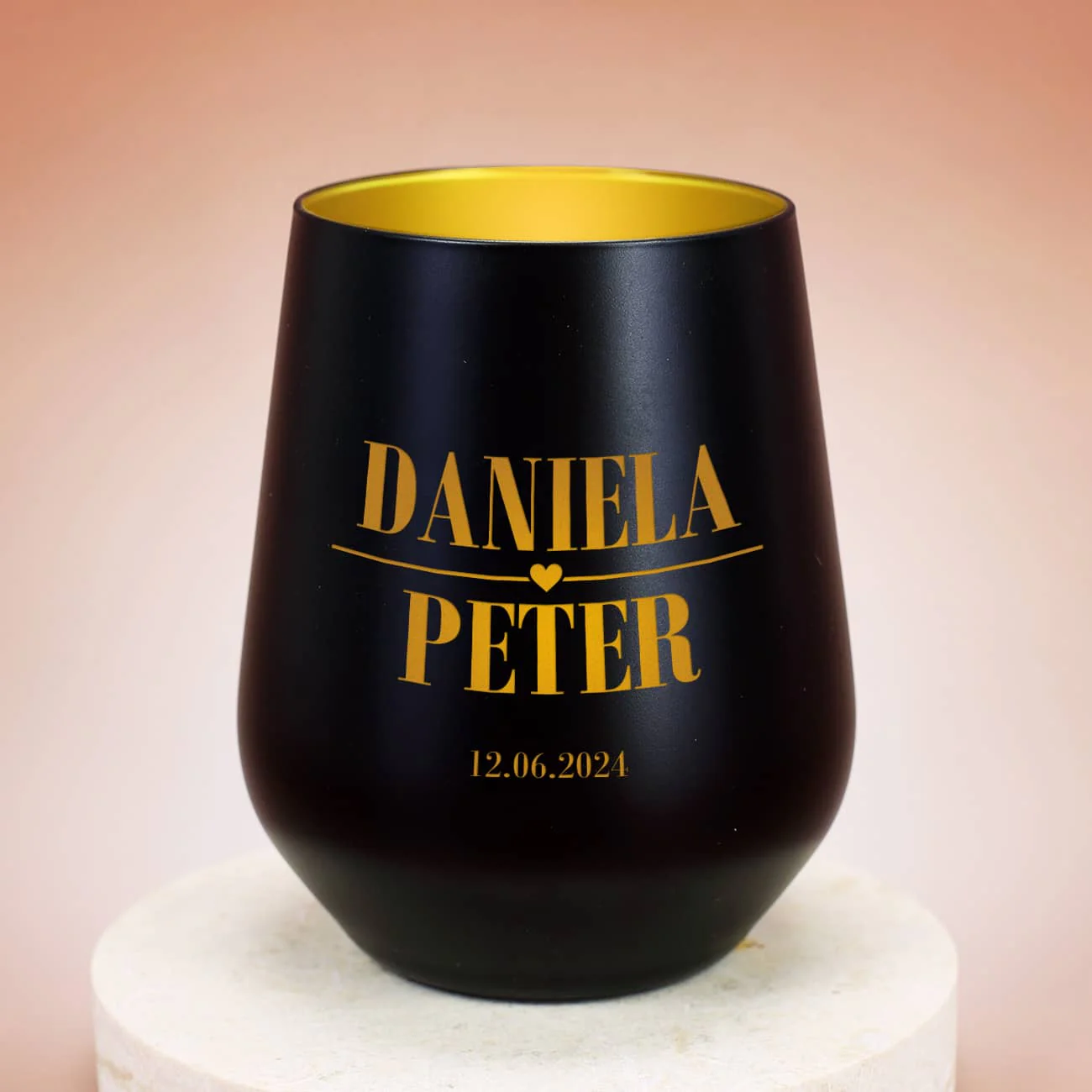 Kerzenbecher für Paare mit Namensgravur und Datum – Bild 8