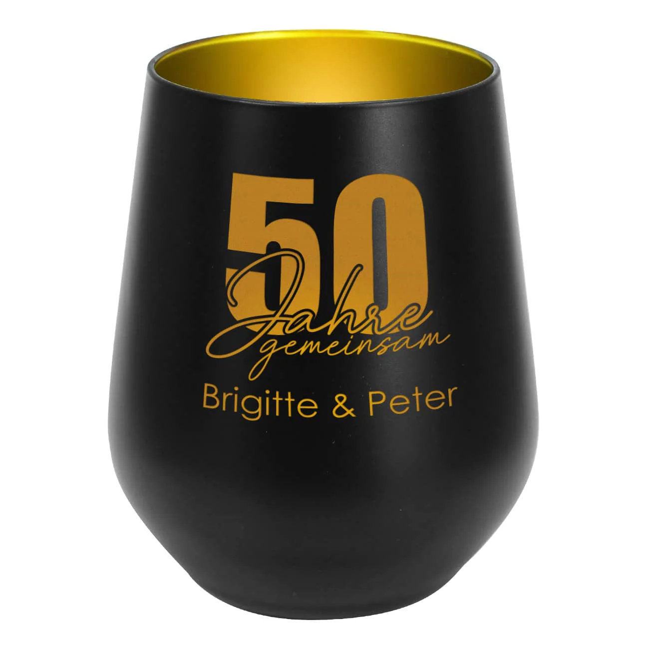 Windlicht - 50 Jahre gemeinsam - in schwarz oder weiß zur Goldhochzeit – Bild 8